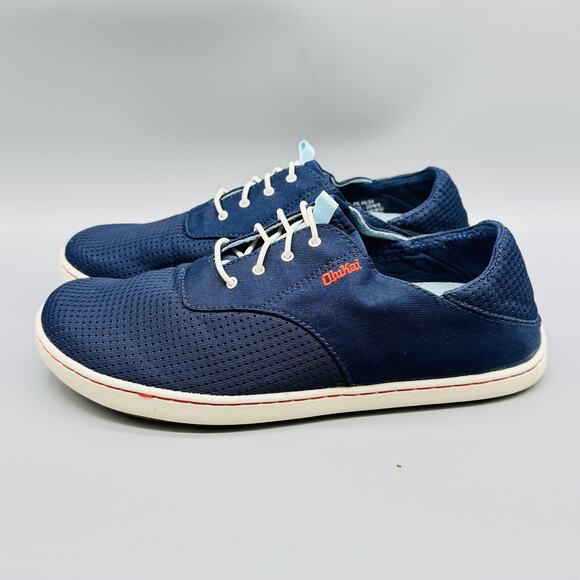 Olukai Shoes Men 7 Navy Blue Nohea Moku Mesh Boat Sneaker Lace Up Low Top Casual - Picture 5 of 13